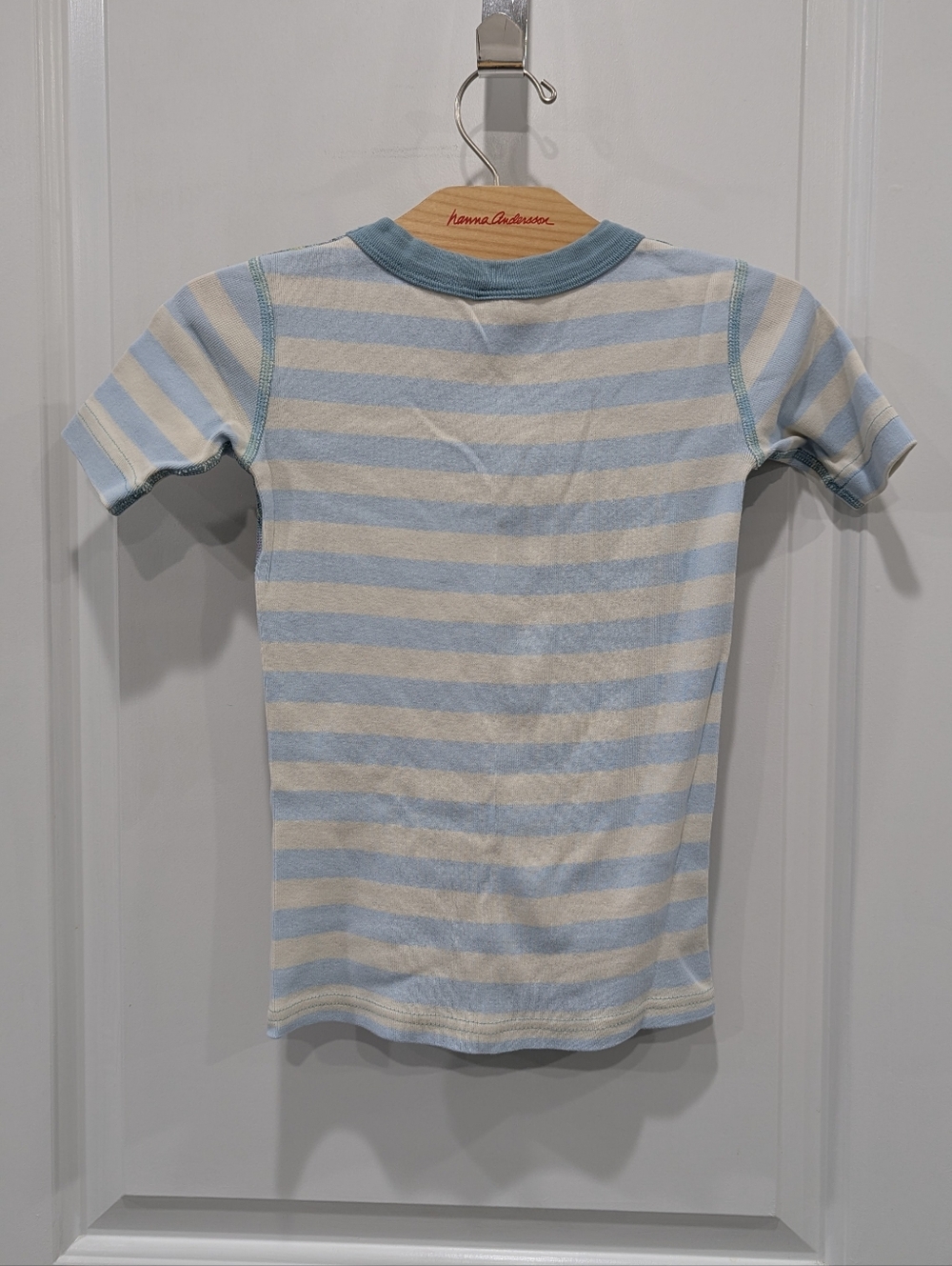 Hanna Andersson Kids Banana Stripes Mix Short  Cotton Pajamas Boys Girls 120 6 7 - Picture 3 of 7